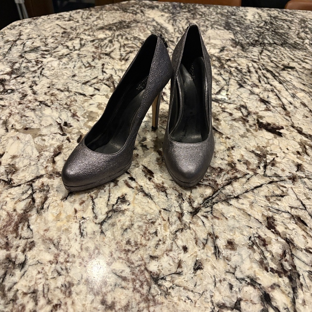 Michael Kors Metallic Gunmetal Heels